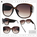 Womens Oversized Thick Temple Butterfly Designer Fashion Sunglasses