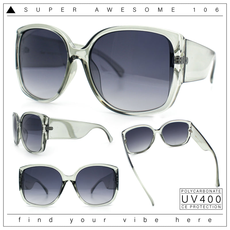 Womens Oversized Thick Temple Butterfly Designer Fashion Sunglasses