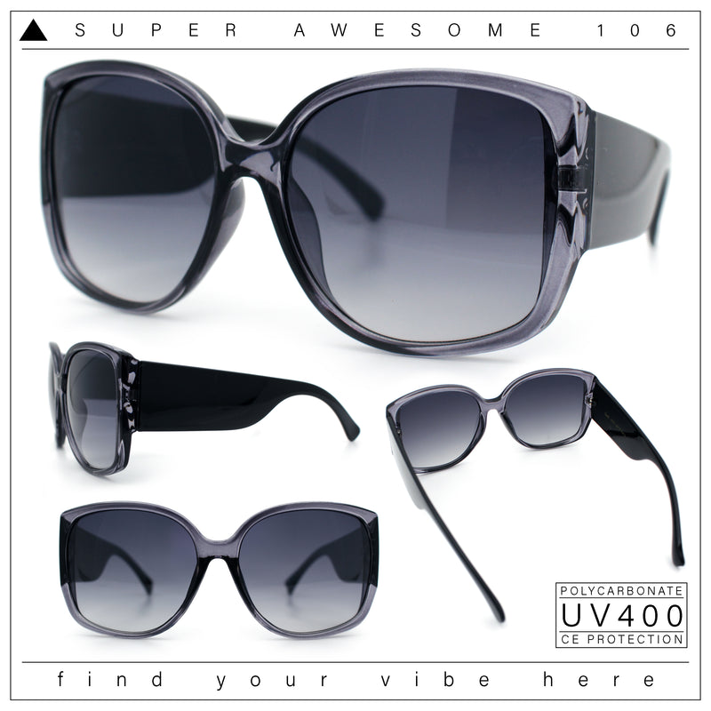 Womens Oversized Thick Temple Butterfly Designer Fashion Sunglasses