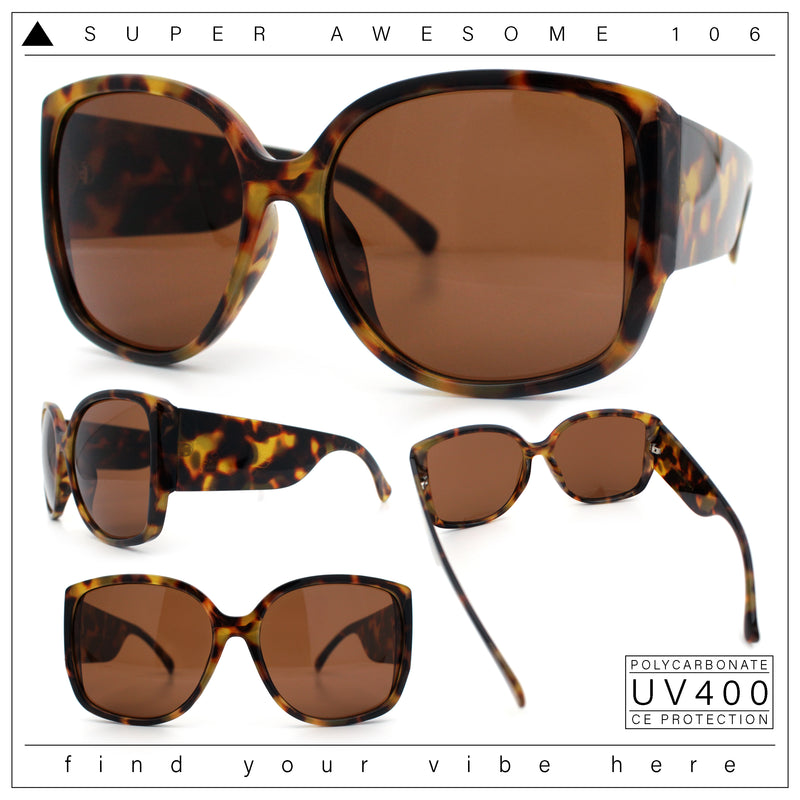 Womens Oversized Thick Temple Butterfly Designer Fashion Sunglasses