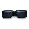 Locs Bold Gothic Logo All Black Gangster Shade Plastic Sunglasses