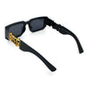 Locs Bold Gothic Logo All Black Gangster Shade Plastic Sunglasses