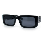 Locs Bold Gothic Logo All Black Gangster Shade Plastic Sunglasses
