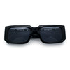 Locs Bold Gothic Logo All Black Gangster Shade Plastic Sunglasses