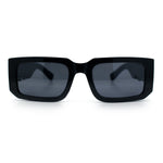 Locs Bold Gothic Logo All Black Gangster Shade Plastic Sunglasses