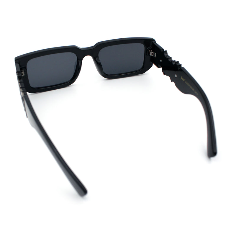 Locs Bold Gothic Logo All Black Gangster Shade Plastic Sunglasses