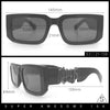 Locs Bold Gothic Logo All Black Gangster Shade Plastic Sunglasses