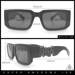 Locs Bold Gothic Logo All Black Gangster Shade Plastic Sunglasses