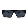 Locs All Black Flat Top Rectangle Plastic Gangster Fashion Sunglasses
