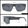 Locs All Black Flat Top Rectangle Plastic Gangster Fashion Sunglasses