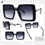 Womens Rectangle Butterfly Designer Chic Mod Plastic Sunglasses