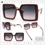 Womens Rectangle Butterfly Designer Chic Mod Plastic Sunglasses