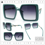 Womens Rectangle Butterfly Designer Chic Mod Plastic Sunglasses
