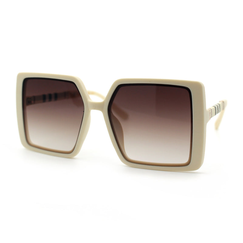 Womens Rectangle Butterfly Designer Chic Mod Plastic Sunglasses