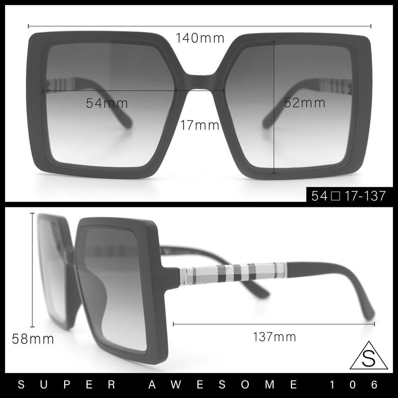 Womens Rectangle Butterfly Designer Chic Mod Plastic Sunglasses