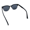 Classic Half Rim Round Horned High Temple Rectangular Sunglasses