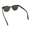 Classic Half Rim Round Horned High Temple Rectangular Sunglasses