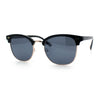 Iconic Half Rim Gentlemanly Hipster Fashion Horn Temple Sunglasses