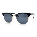Iconic Half Rim Gentlemanly Hipster Fashion Horn Temple Sunglasses