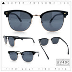 Iconic Half Rim Gentlemanly Hipster Fashion Horn Temple Sunglasses