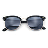 Iconic Half Rim Gentlemanly Hipster Fashion Horn Temple Sunglasses
