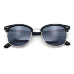 Iconic Half Rim Gentlemanly Hipster Fashion Horn Temple Sunglasses