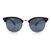 Iconic Half Rim Gentlemanly Hipster Fashion Horn Temple Sunglasses