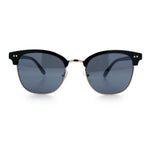 Iconic Half Rim Gentlemanly Hipster Fashion Horn Temple Sunglasses