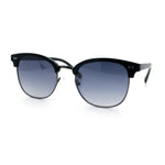 Iconic Half Rim Gentlemanly Hipster Fashion Horn Temple Sunglasses