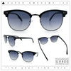Iconic Half Rim Gentlemanly Hipster Fashion Horn Temple Sunglasses