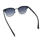 Iconic Half Rim Gentlemanly Hipster Fashion Horn Temple Sunglasses