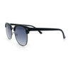 Iconic Half Rim Gentlemanly Hipster Fashion Horn Temple Sunglasses