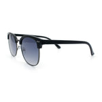 Iconic Half Rim Gentlemanly Hipster Fashion Horn Temple Sunglasses
