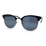 Iconic Half Rim Gentlemanly Hipster Fashion Horn Temple Sunglasses
