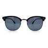 Iconic Half Rim Gentlemanly Hipster Fashion Horn Temple Sunglasses