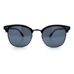 Iconic Half Rim Gentlemanly Hipster Fashion Horn Temple Sunglasses