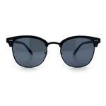 Iconic Half Rim Gentlemanly Hipster Fashion Horn Temple Sunglasses