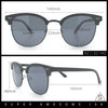 Iconic Half Rim Gentlemanly Hipster Fashion Horn Temple Sunglasses