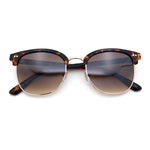 Iconic Half Rim Gentlemanly Hipster Fashion Horn Temple Sunglasses