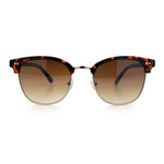 Iconic Half Rim Gentlemanly Hipster Fashion Horn Temple Sunglasses