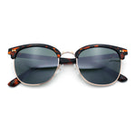 Iconic Half Rim Gentlemanly Hipster Fashion Horn Temple Sunglasses
