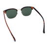 Iconic Half Rim Gentlemanly Hipster Fashion Horn Temple Sunglasses