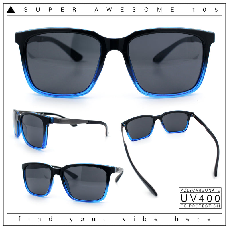 Mens Classic Rectangle Sporty Gentlemanly Plastic Fashion Sunglasses