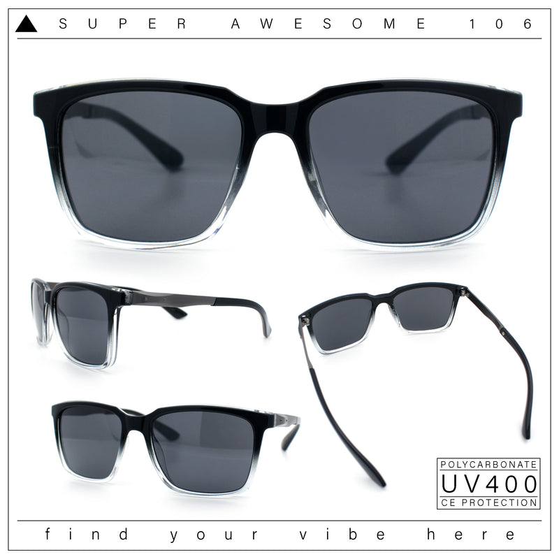 Mens Classic Rectangle Sporty Gentlemanly Plastic Fashion Sunglasses