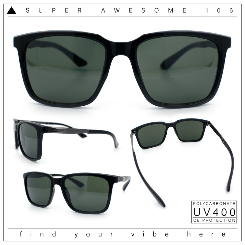 Mens Classic Rectangle Sporty Gentlemanly Plastic Fashion Sunglasses