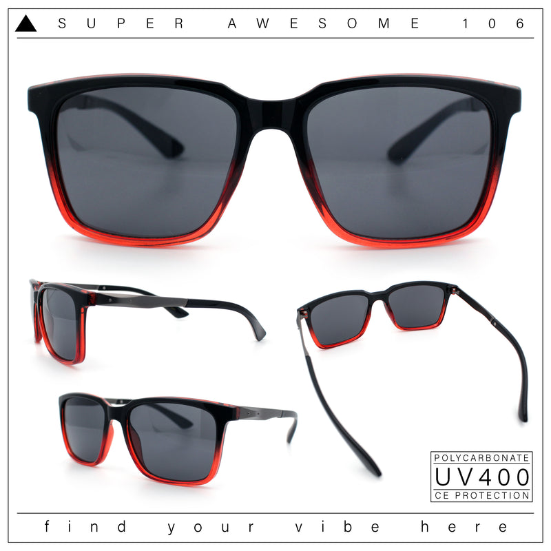 Mens Classic Rectangle Sporty Gentlemanly Plastic Fashion Sunglasses