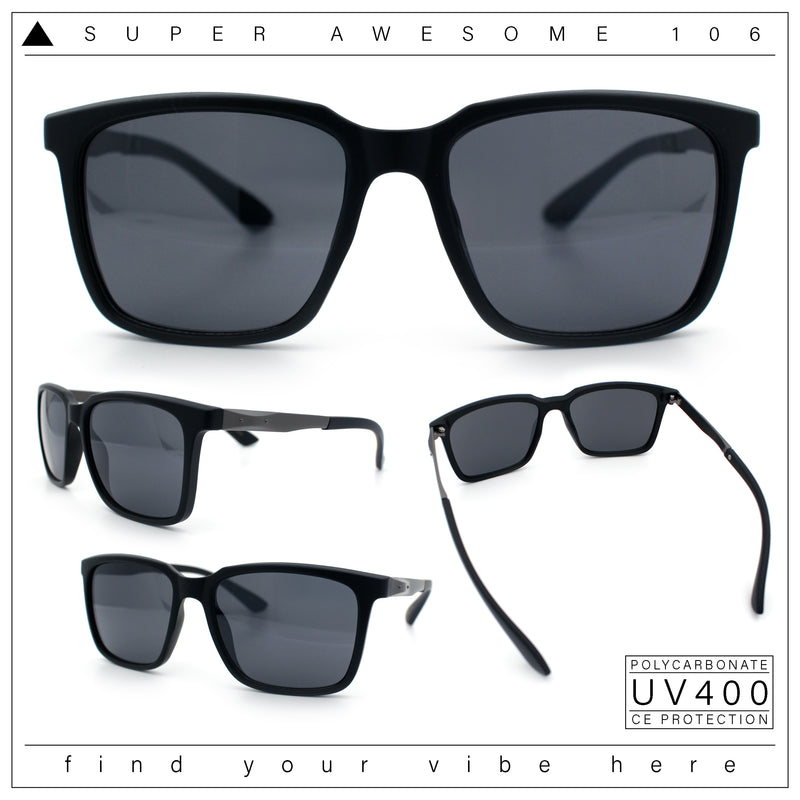 Mens Classic Rectangle Sporty Gentlemanly Plastic Fashion Sunglasses