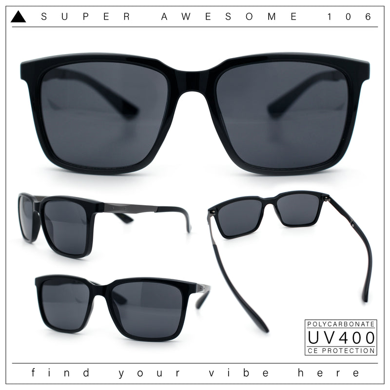 Mens Classic Rectangle Sporty Gentlemanly Plastic Fashion Sunglasses