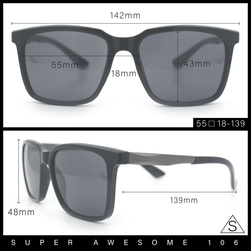 Mens Classic Rectangle Sporty Gentlemanly Plastic Fashion Sunglasses
