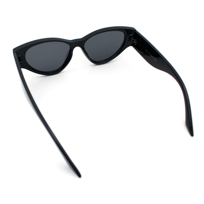 Womens Thick Temple Mod Cat Eye Plastic Fashion Sunglasses